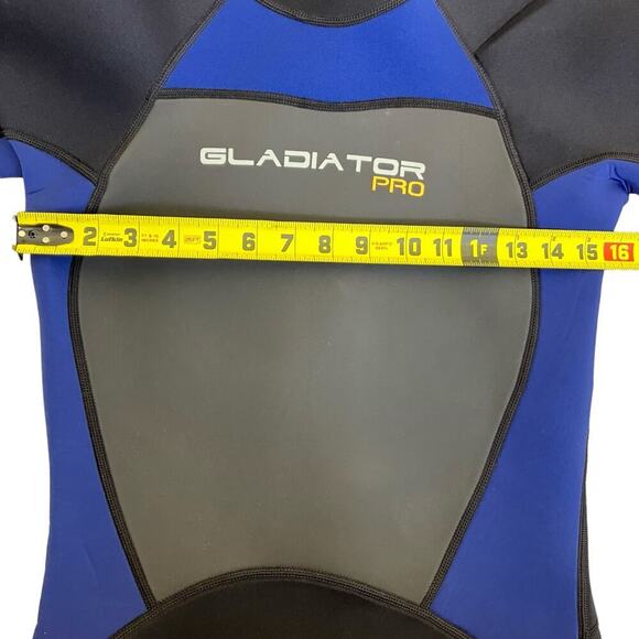 Gladiator Pro Mens Sz S Full Wetsuit 3/2 mm Black Grey Back Zip Closure NWT - Picture 14 of 16